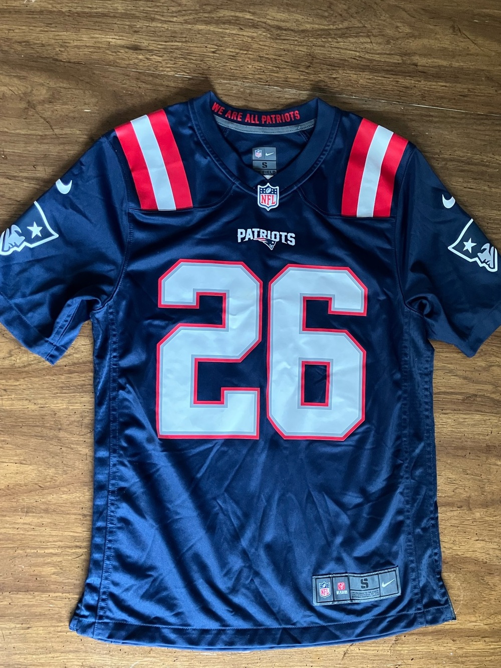 Sony Michel #26 New England Patriots Nike On Field Jersey Men's Small Blue NFL